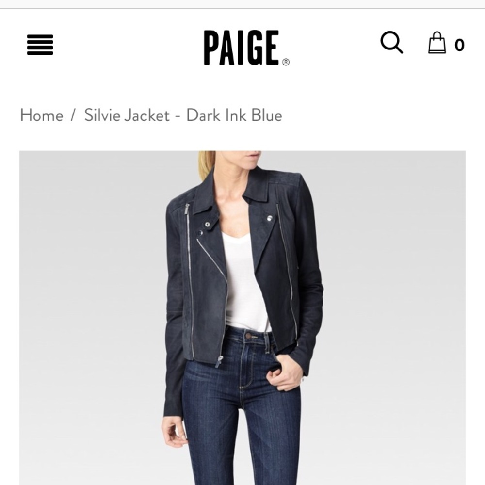 Paige Silvia Blue Ink Leather Jacket NWT